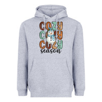 Heather Grey cozy season snowman Heavyweight Hoodie - MaliasSmallBusiness