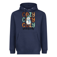 Navy cozy season snowman Heavyweight Hoodie - MaliasSmallBusiness