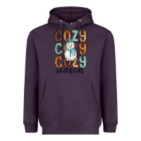 Plum cozy season snowman Heavyweight Hoodie - MaliasSmallBusiness