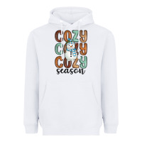 White cozy season snowman Heavyweight Hoodie - MaliasSmallBusiness