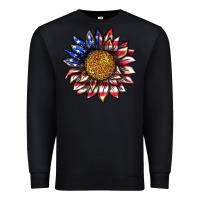 Black 4th of july sunflower Premium Sweatshirt - texasbilliewilder
