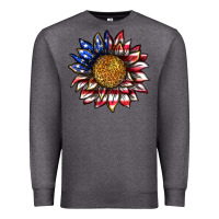 Charcoal Heather 4th of july sunflower Premium Sweatshirt - texasbilliewilder