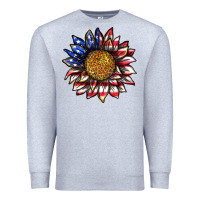 Heather Grey 4th of july sunflower Premium Sweatshirt - texasbilliewilder