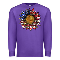 Purple 4th of july sunflower Premium Sweatshirt - texasbilliewilder