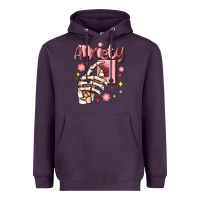 Plum anxiety skeleton hand Heavyweight Hoodie - MaliasSmallBusiness