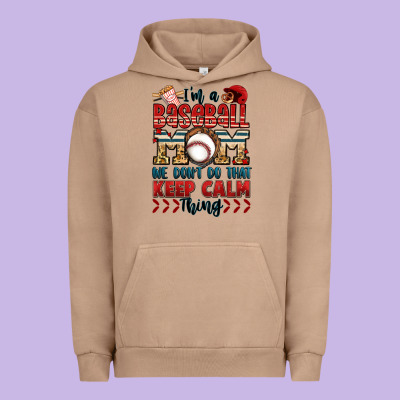 I'm A Baseball Mom We Don't Do That Keep Calm Thin Urban Hoodie Designed By Jasminsmagicworld