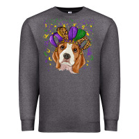 Charcoal Heather mardi gras beagle Premium Sweatshirt - RanaPortraitStore