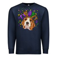 Navy mardi gras beagle Premium Sweatshirt - RanaPortraitStore