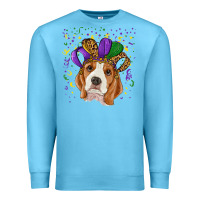Ocean Blue mardi gras beagle Premium Sweatshirt - RanaPortraitStore