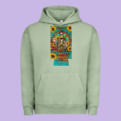 I Hate Everyone But Coffee Helps Western Skeleton Coffee Sunflowers 12 Urban Hoodie Designed By Artiststas