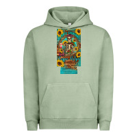 Pigment Oil Green i hate everyone but coffee helps western skeleton coffee sunflowers 12 Urban Hoodie - Artiststas