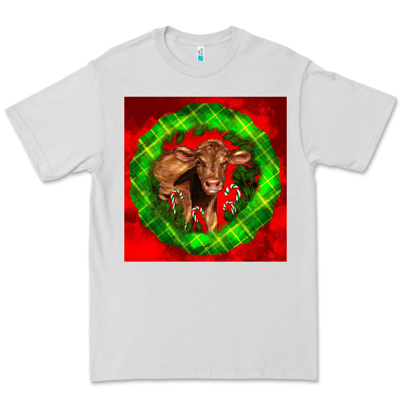 Christmas Red Angus Calf Premium Tee by LillyAllenDesigns | Teevron