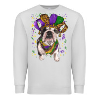 Dove Grey mardi gras hat  english bulldog Premium Sweatshirt - RanaPortraitStore