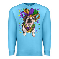 Ocean Blue mardi gras hat  english bulldog Premium Sweatshirt - RanaPortraitStore