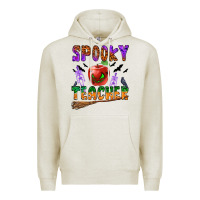 Oatmeal Heather spooky teacher Premium Hoodie - BundleAndBundleShop