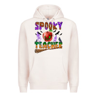 Pale Pink spooky teacher Premium Hoodie - BundleAndBundleShop