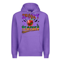 Purple spooky teacher Premium Hoodie - BundleAndBundleShop
