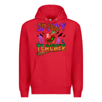 Red spooky teacher Premium Hoodie - BundleAndBundleShop