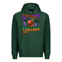 Sports Green spooky teacher Premium Hoodie - BundleAndBundleShop