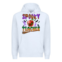 White spooky teacher Premium Hoodie - BundleAndBundleShop