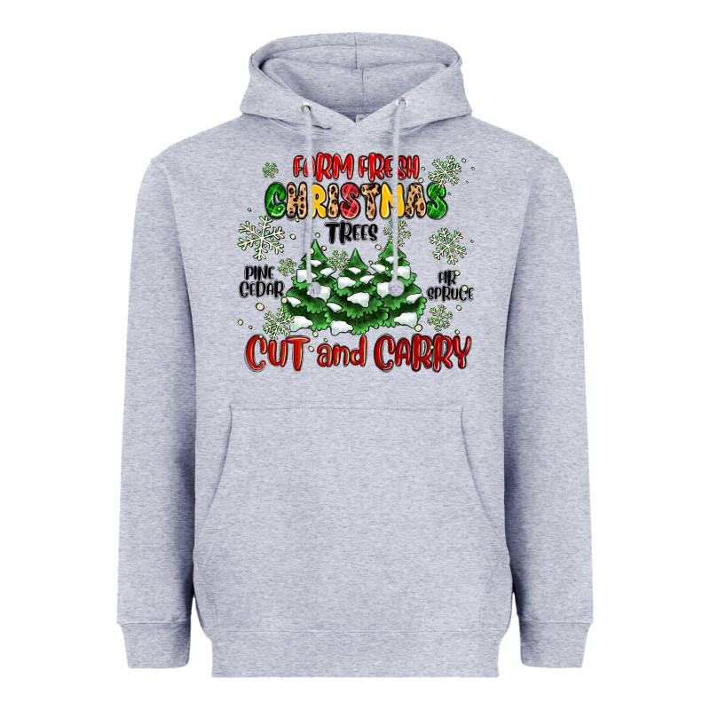 Farm Fresh Christmas Trees Heavyweight Hoodie by MaliasSmallBusiness | Teevron