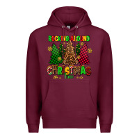 Burgundy rocking around the christmas tree Premium Hoodie - AdoDesignShop