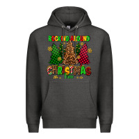 Charcoal Heather rocking around the christmas tree Premium Hoodie - AdoDesignShop