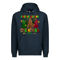 Navy rocking around the christmas tree Premium Hoodie - AdoDesignShop