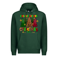 Sports Green rocking around the christmas tree Premium Hoodie - AdoDesignShop