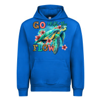 Cobalt go with the flow floral turtle Urban Hoodie - Jasminsmagicworld