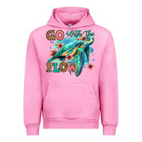 Fuchsia Pink go with the flow floral turtle Urban Hoodie - Jasminsmagicworld