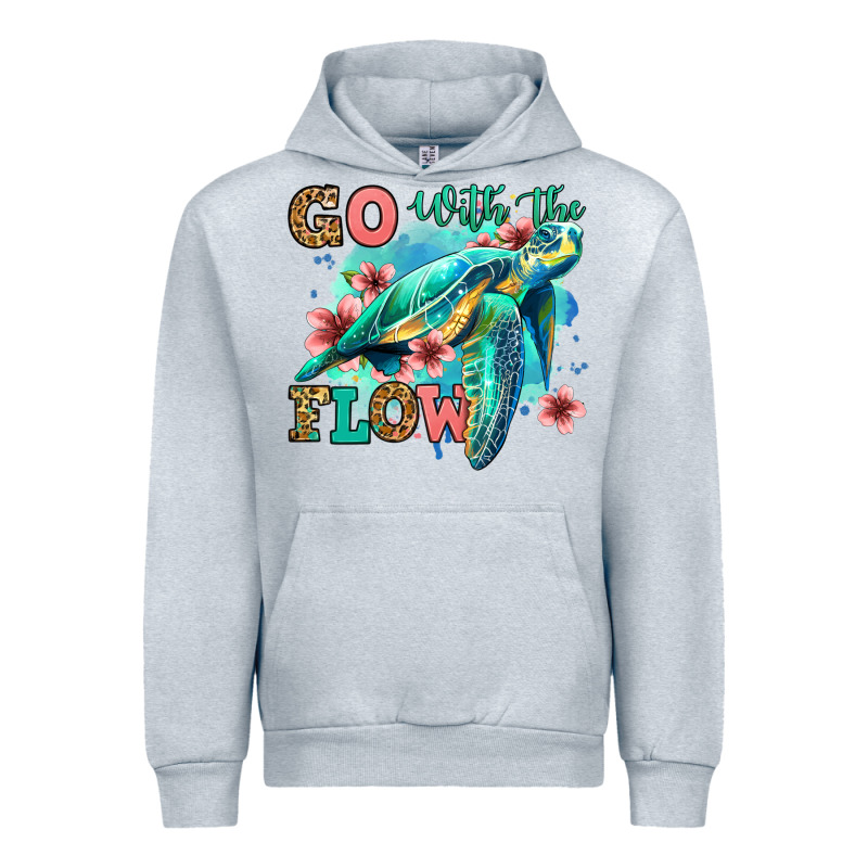 Go With The Flow Floral Turtle Urban Hoodie by Jasminsmagicworld | Teevron