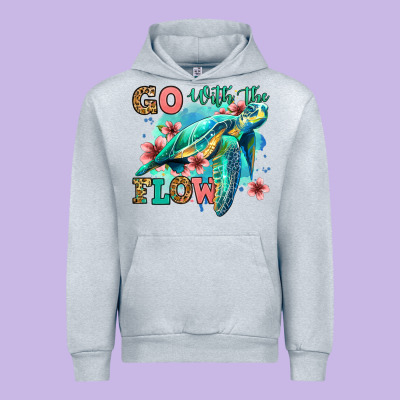 Go With The Flow Floral Turtle Urban Hoodie Designed By Jasminsmagicworld
