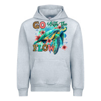 Heather Grey go with the flow floral turtle Urban Hoodie - Jasminsmagicworld