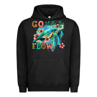 Pigment Black go with the flow floral turtle Urban Hoodie - Jasminsmagicworld