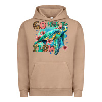 Pigment Burro go with the flow floral turtle Urban Hoodie - Jasminsmagicworld