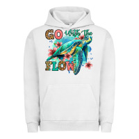 Pigment Lunar Rock go with the flow floral turtle Urban Hoodie - Jasminsmagicworld