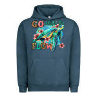 Pigment Midnight Navy go with the flow floral turtle Urban Hoodie - Jasminsmagicworld