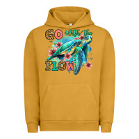 Pigment Peanut Butter go with the flow floral turtle Urban Hoodie - Jasminsmagicworld