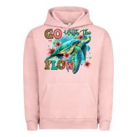 Pigment Salmon go with the flow floral turtle Urban Hoodie - Jasminsmagicworld