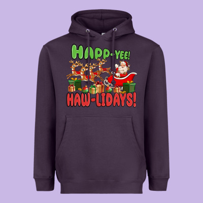 Heavyweight Hoodie happ yee haw lidays