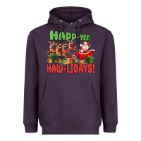 Plum happ yee haw lidays Heavyweight Hoodie - MaliasSmallBusiness
