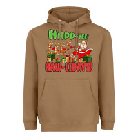 Toasted Coconut happ yee haw lidays Heavyweight Hoodie - MaliasSmallBusiness