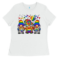 White lgbtq gnome Ladies Tee - BarkalooDesign