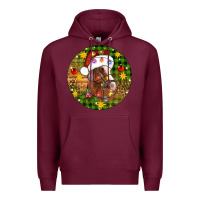 Burgundy Christmas horse Premium Hoodie - Artiststas