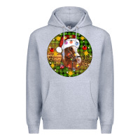 Heather Grey Christmas horse Premium Hoodie - Artiststas