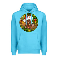 Ocean Blue Christmas horse Premium Hoodie - Artiststas