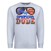 Heather Grey all american dude Premium Sweatshirt - texasbilliewilder