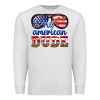 Oatmeal Heather all american dude Premium Sweatshirt - texasbilliewilder