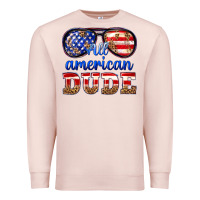 Pale Pink all american dude Premium Sweatshirt - texasbilliewilder
